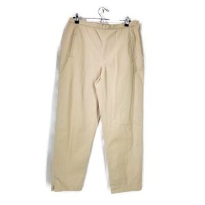 Max Mara Weekend Women's Pants Trousers Size 14 100% Cotton Neutral Khaki EUC